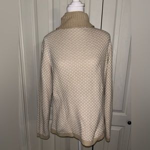 Cream and white turtle neck sweater